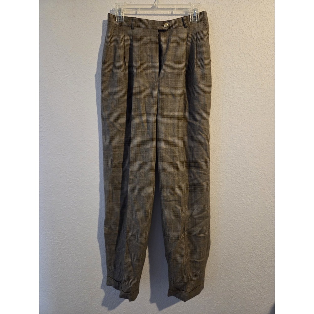 Vintage Ralph Lauren Wool Pants Womens Sz 8 Pleated Prince of Wales